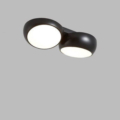 Scandinavian Modern Minimalist Iron Plastic Round LED Semi-Flush Mount Ceiling Light