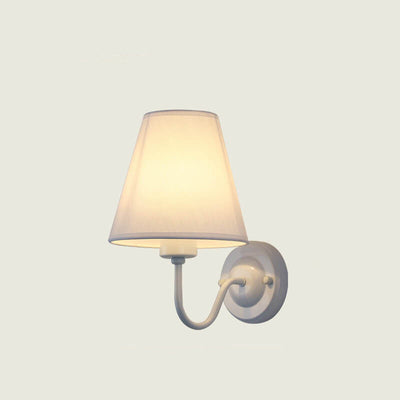 Modern Fabric Bell Shade Bend Arm 1-Light Wall Sconce Lamp