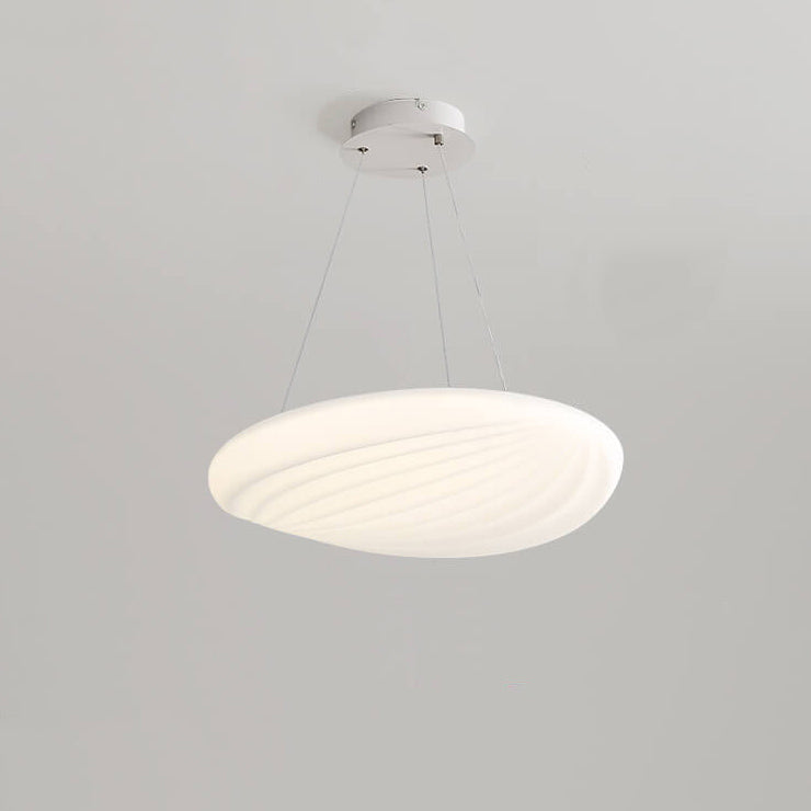 Modern Minimalist Milk White Acrylic Striped Round LED Flush Mount Ceiling Light