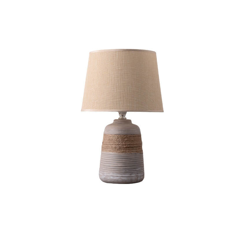 European Style Twine Fabric Ceramic Base 1-Light Table Lamp