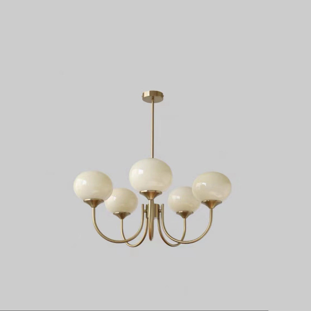 Moderne minimalistische ovale gebogene Stange Eisen Glas 3/5 Licht Kronleuchter für Wohnzimmer 