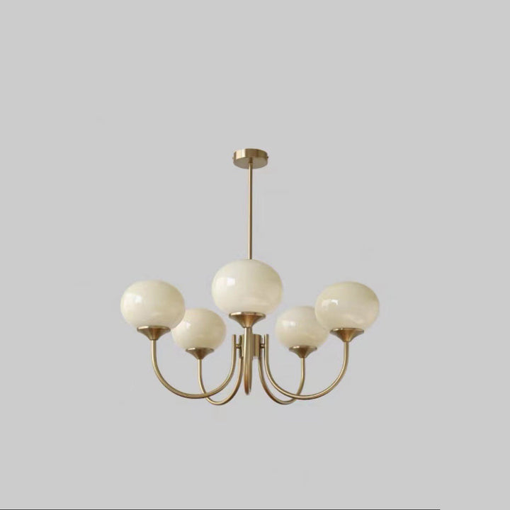 Moderne minimalistische ovale gebogene Stange Eisen Glas 3/5 Licht Kronleuchter für Wohnzimmer 
