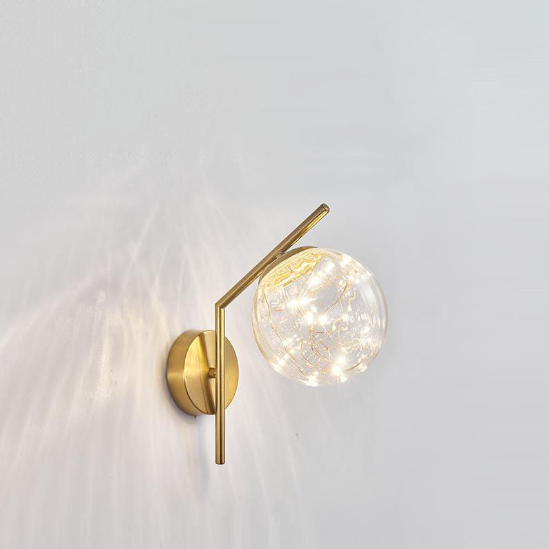 Traditionelle europäische Wandleuchte mit vollem Stern aus Eisen und Glas mit LED-Lichtkugel für Wohnzimmer und Schlafzimmer 