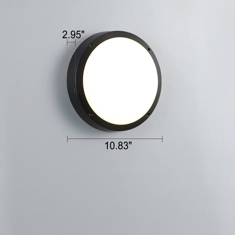 Creative Round Outdoor Waterproof Aluminum Acrylic LED Flush Mount Ceiling Light