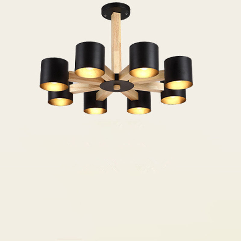 Scandinavian Minimalist Log 3/6/8-Light Island Light Chandelier