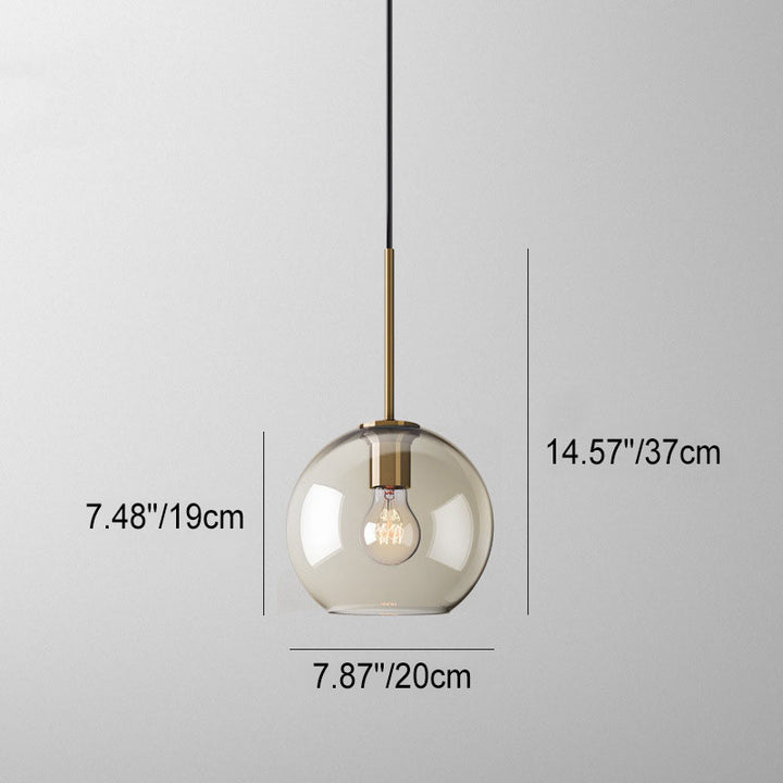 Moderne nordische 1-flammige Pendelleuchte aus Eisen und Glas in runder, geometrischer Jar-Form für Wohnzimmer &amp; Schlafzimmer 
