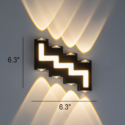 Moderne kreative quadratische geometrische leuchtende wasserdichte LED-Wandleuchte im Freien 