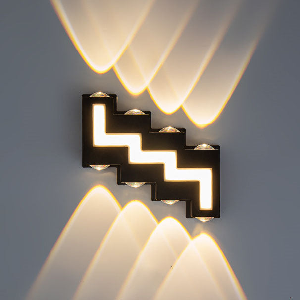 Modern Creative Square Geometric Luminous Outdoor Waterproof LED Wall Sconce Lamp