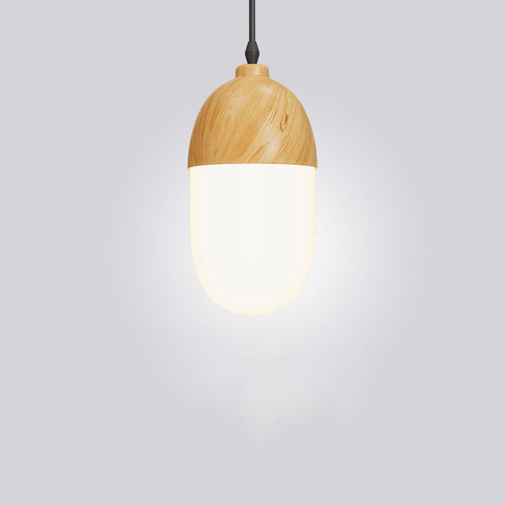 Traditional Japanese Iron Round Oval Iron 1-Light Pendant Light For Living Room &amp; Bedroom