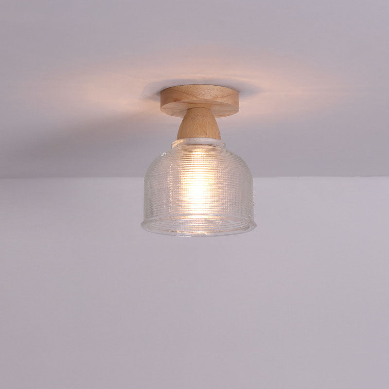 Luz de montaje semi-empotrado de 1 luz de vidrio minimalista japonés 