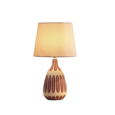 Nordic Vertical Pattern Ceramic Fabric 1-Light Table Lamp