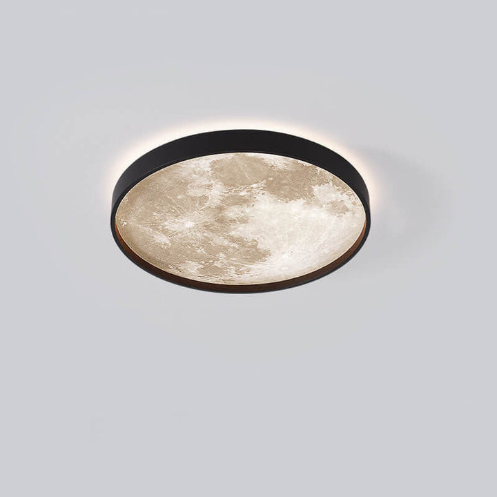 Modern Minimalist Moon Round Iron Acrylic LED Flush Mount Ceiling Light for Living Room