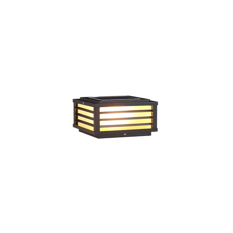 Moderne minimalistische wasserdichte Solar-Quadrat-Aluminium-PC-LED-Pfostenlandschaftsbeleuchtung für den Garten 