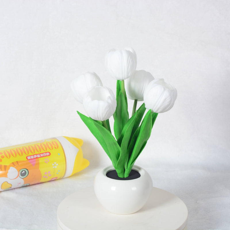 Lámpara de mesa LED de simulación creativa moderna Tulipán Peonía 