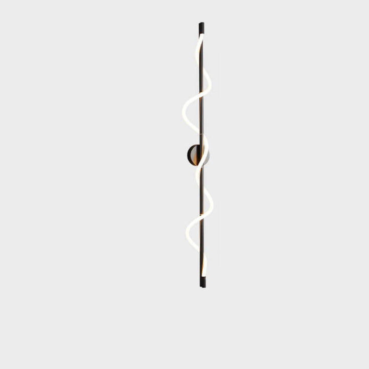 Modern Minimalist Copper-Plated Iron Twist Curve Long Bar Copper LED Wall Sconce Lamp For Living Room
