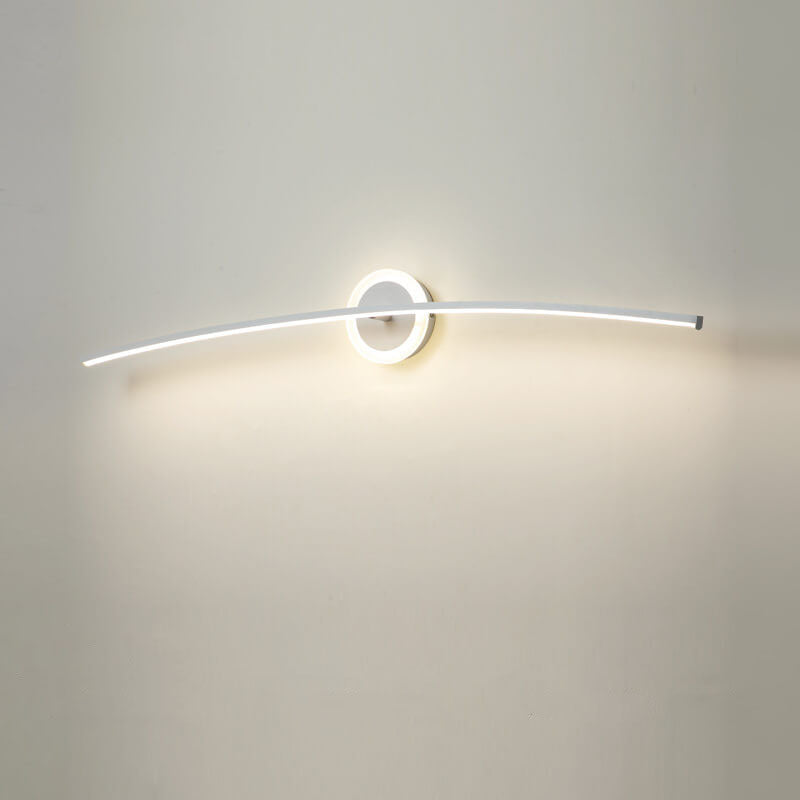 Modern Minimalist Curved Line LED Mirror Front Light Wall Sconce Lamp