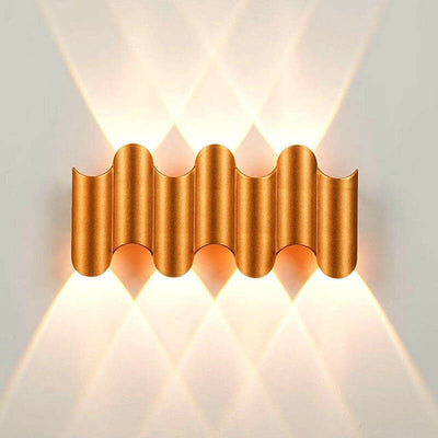 مصباح حائط مقاوم للماء LED بتصميم عمود منحني بسيط وإبداعي للاستخدام الخارجي 