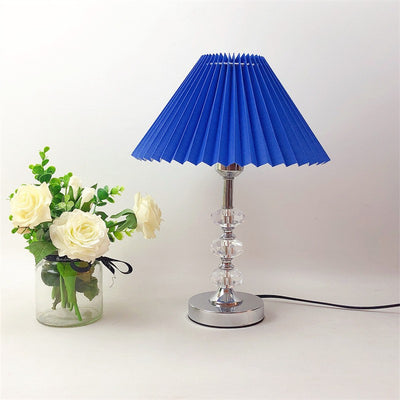 Modern Minimalist Pleated Solid Color Acrylic Fabric 1-Light Table Lamp