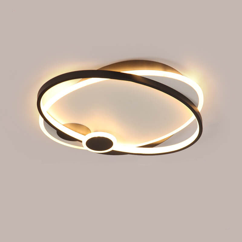 Modern Minimalist Oval Ring Geometry LED Flush Mount Ceiling Light