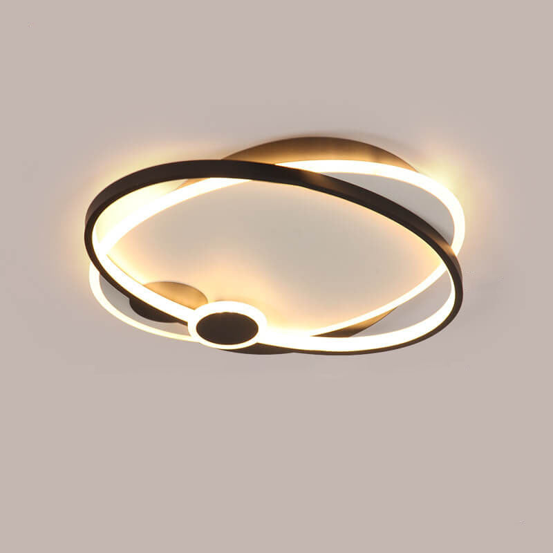Moderne, minimalistische LED-Deckenleuchte mit ovaler Ringgeometrie 
