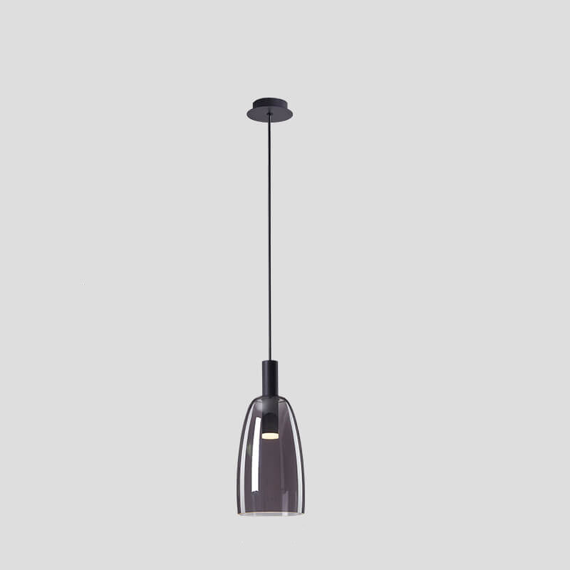Minimalist Clear Glass Bell 1-Light LED Pendant Light
