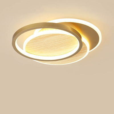 Nordic Modern Wrought Iron Circular LED Flush Mount Lighting