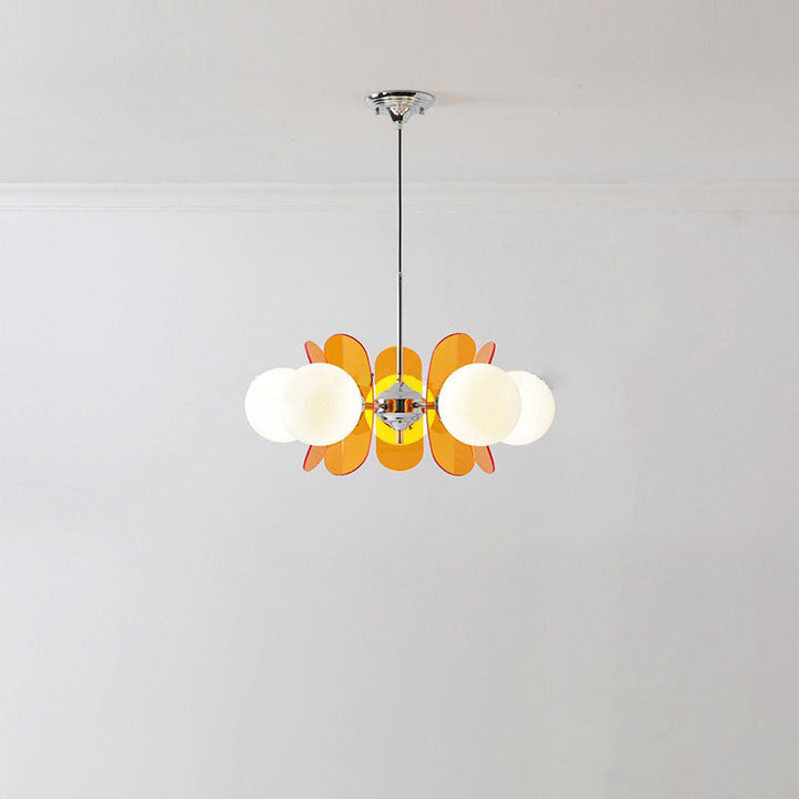 Modern Mid-Century Acrylic Magic Bean Glass Shade 3/5/6/8-Light Chandelier For Living Room