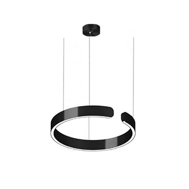 Modern Minimalist Round Stainless Steel LED Pendant Light