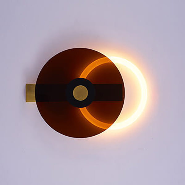 مصباح حائط LED دائري أكريليك مضيء وملون حديث 