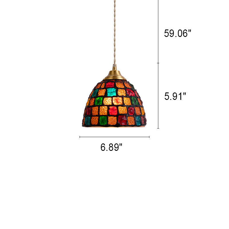 Nordic Vintage Colorful Shell 1-Licht Pendelleuchte 