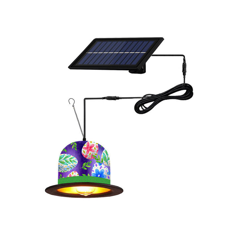 Décoration de chapeau de Pâques solaire extérieure avec lumière LED à pendentif 