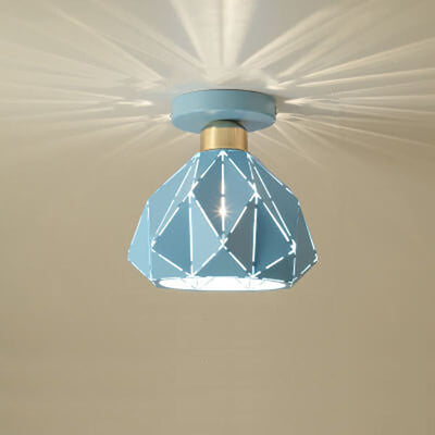 Modern Creative Diamond Dome 1-Light Macaron Semi-Flush Mount Ceiling Light