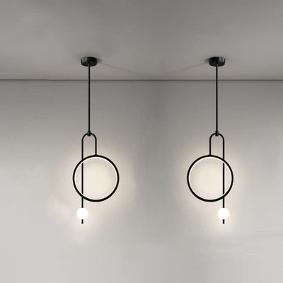 European Minimalist Light Luxury Circular Hardware Acrylic LED Chandelier