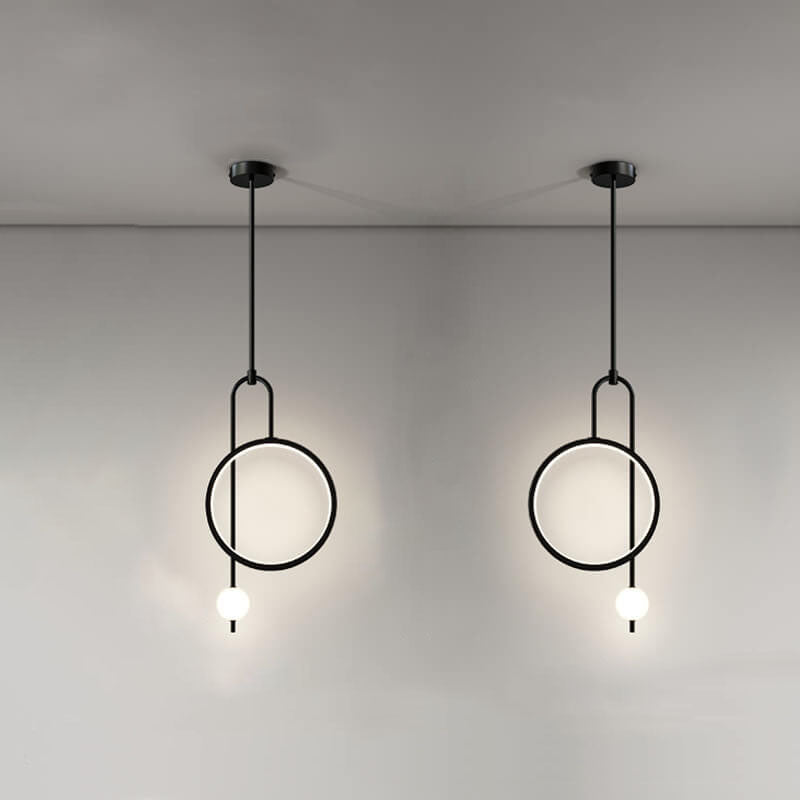 European Minimalist Light Luxury Circular Hardware Acrylic LED Chandelier