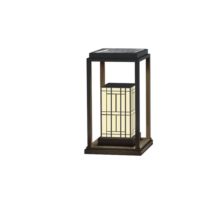 Luz exterior para jardín de césped impermeable con LED solar de mármol de acero inoxidable retro moderno 