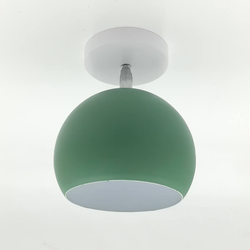 Nordic Macaron Dome 1-Light Semi-Flush Mount Ceiling Light