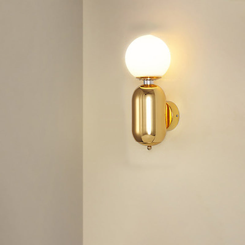 Nordic Creative Cylindrical Glass Orb 1-Light Wall Sconce Lamp