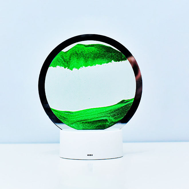 Lampe de table Creative Round Hourglass Quicksand 3D LED Night Light 