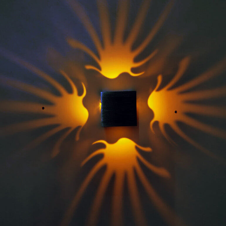 Kreative quadratische Aluminium-Phönixschwanz-LED-Dekorative Wandleuchte 