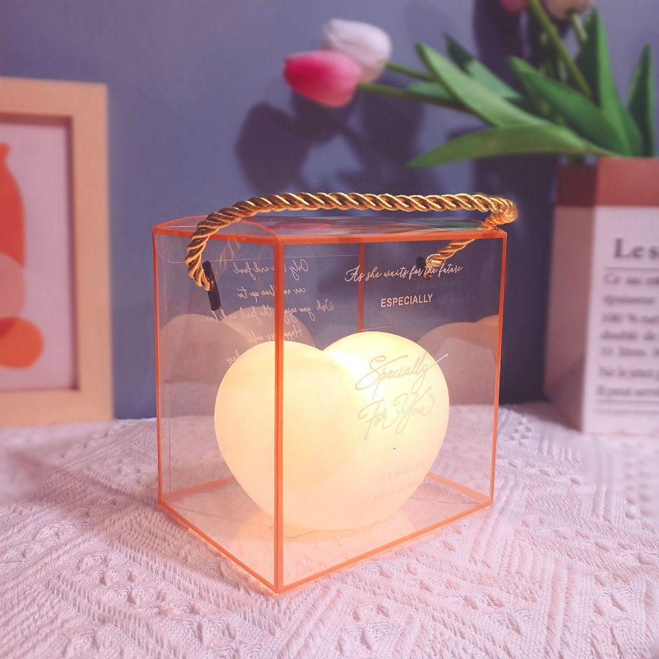Contemporary Creative Rubber Coating Heart LED Night Light Table Lamp For Bedroom