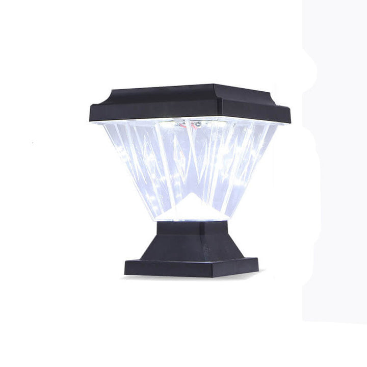 Moderne schwarze Solar-Säule aus Aluminiumguss mit Glas für den Außenbereich, wasserdicht 