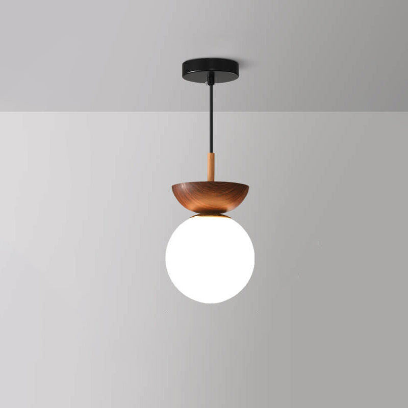 Modern Minimalist Glass Iron Orb 1-Light Semi-Flush Mount Light/Pendant Light for Living Room