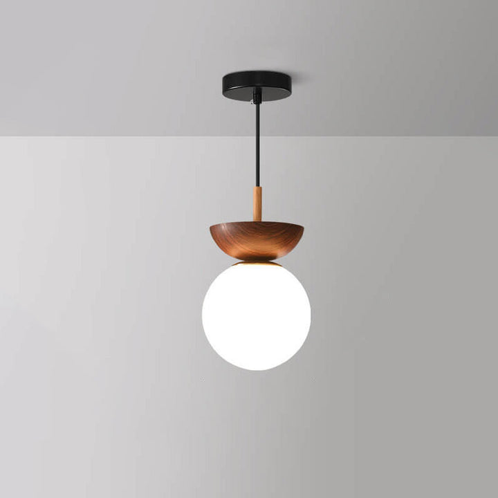 Modern Minimalist Glass Iron Orb 1-Light Semi-Flush Mount Light/Pendant Light for Living Room