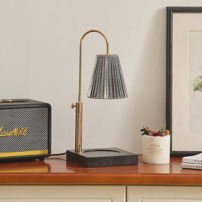 Lámpara de mesa de cera derretida de 1 luz de cuerno de bambú y madera romántica creativa moderna 