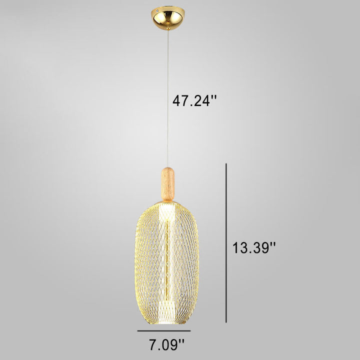 Moderne LED-Pendelleuchte mit Glasmaschenschirm 