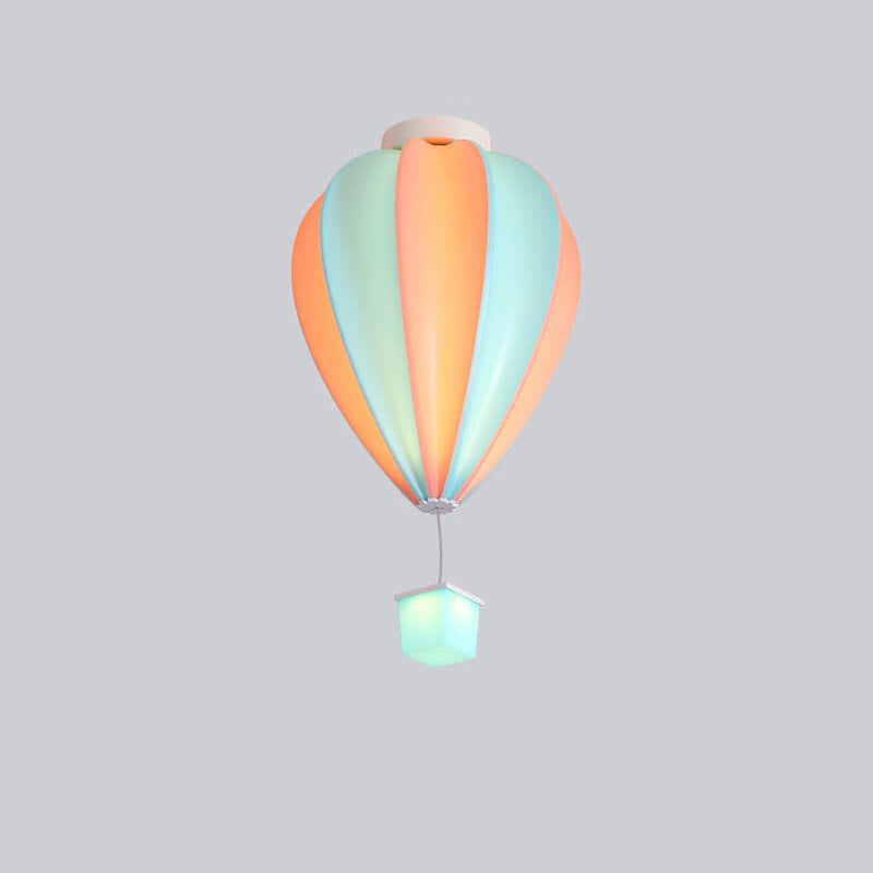 Cartoon Creative PE Hot Air Balloon LED Semi-Flush Mount Ceiling Light