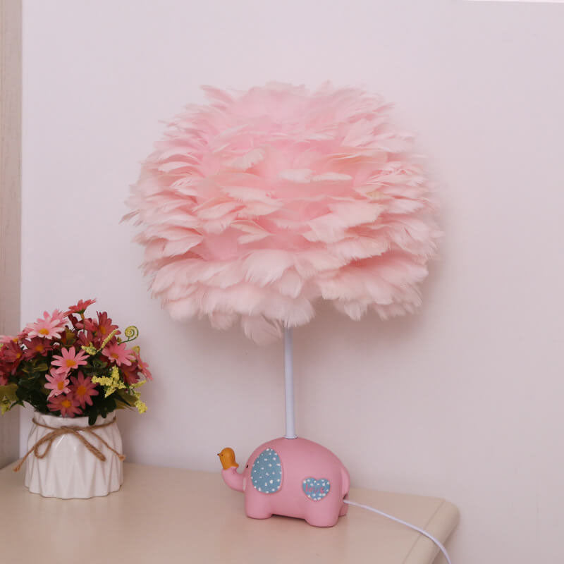 Moderne kreative Einhornfeder Kinder 1-Licht Tischlampe