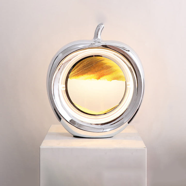 Lampe de table LED ambiante décorative avec peinture de sable mouvant Creative Apple 