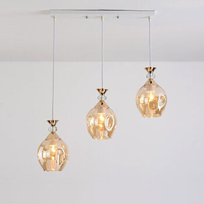 Nordic Gradient Glass Orb 1/3 Light Island Light Chandelier