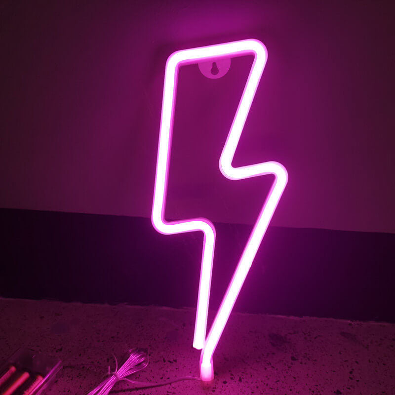 Creative Neon Lightning Shapes Color LED Battery/USB Decorative Light